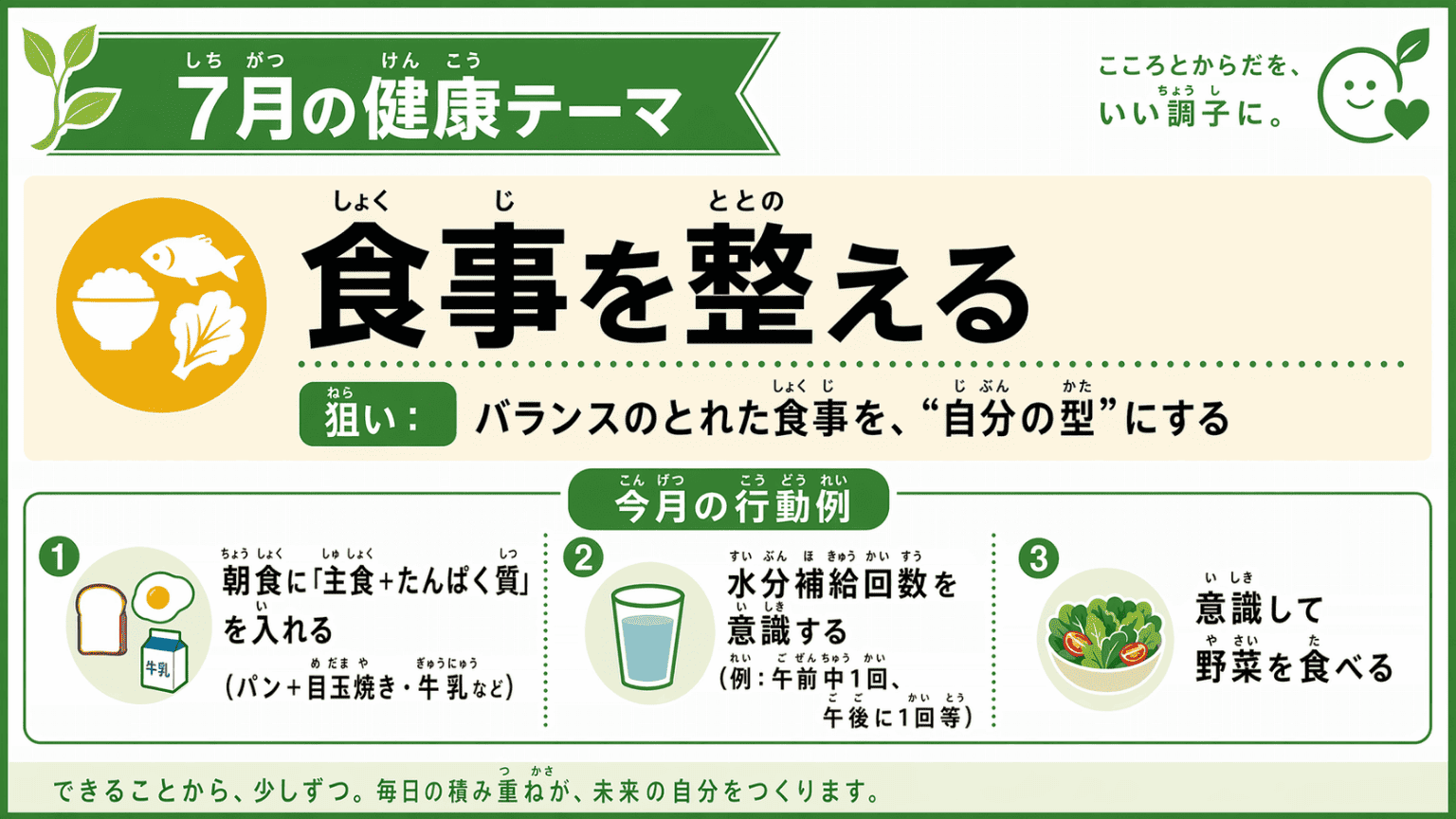 7月の健康テーマ 食事を整える